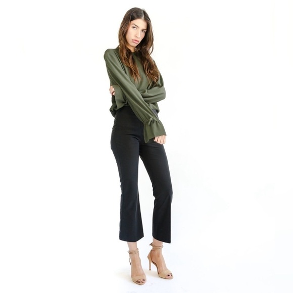 JUST FEMALE Maise Long Sleeve Blouse in Forest Night, Size XS - Picture 1 of 14